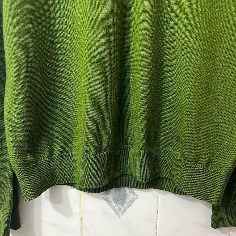 Banana Republic Green 100% Merino Wool Sweater Sz M Preppy Old Money Academia - Picture 5 of 14